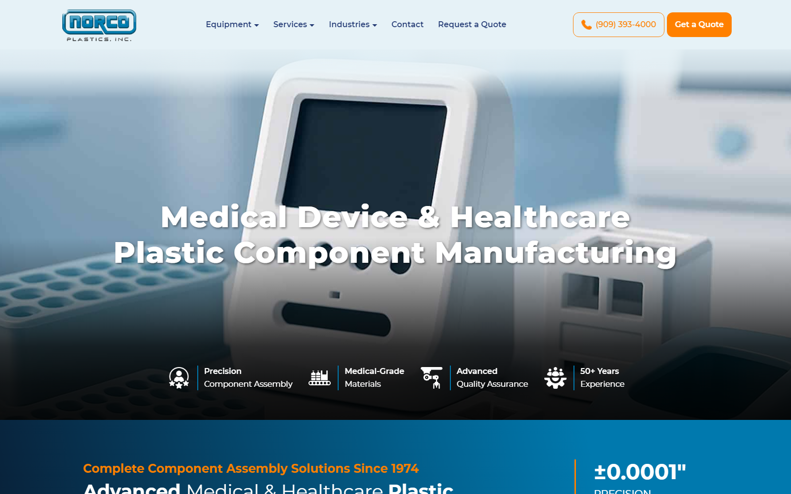 The medical and healthcare components page, built around checkable capability